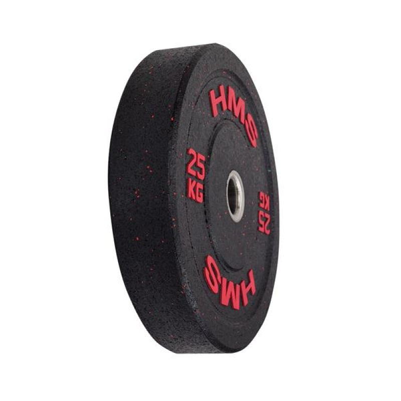 Olympic Bumper Plates 25kg (55lbs) - High-Quality Red Rubber Weight Plates for CrossFit, Powerlifting & Home Gym Workouts