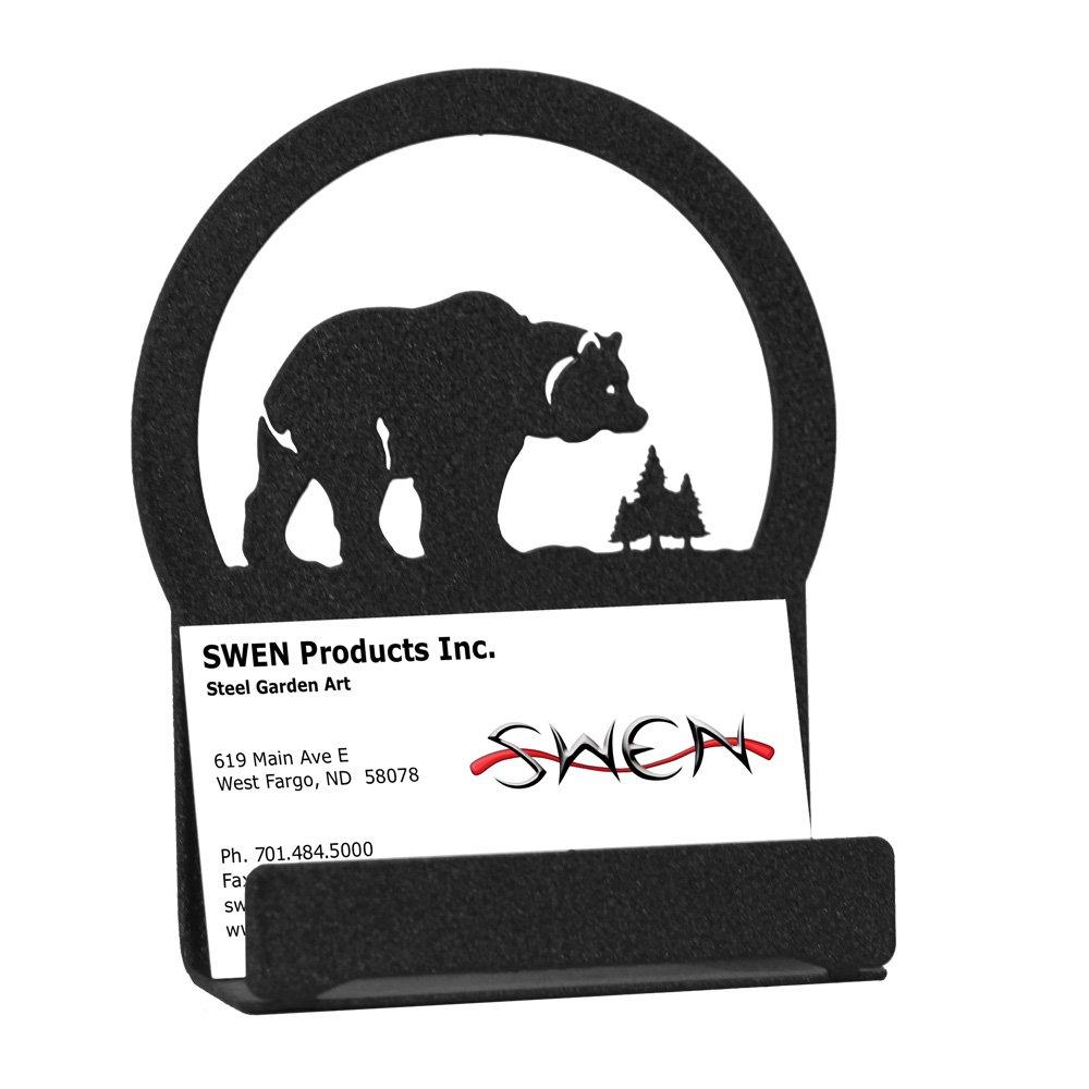 SWEN Products Bear Business Steel Card Holder - RFID Blocking Slim Wallet for Men & Women - Perfect for Office, Travel, and Everyday Use