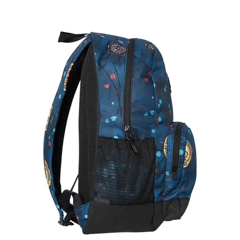 Hurley Blockade II Scribble Blue Print Backpack - Stylish & Durable School, Travel & Outdoor Backpack for Men & Women