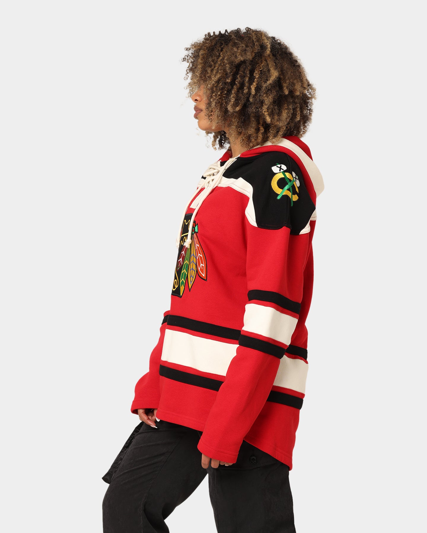 47 Brand Chicago Blackhawks Superior Lacer Hoodie - Red NHL Hockey Pullover Sweatshirt for Men & Women - Perfect for Game Day & Casual Wear