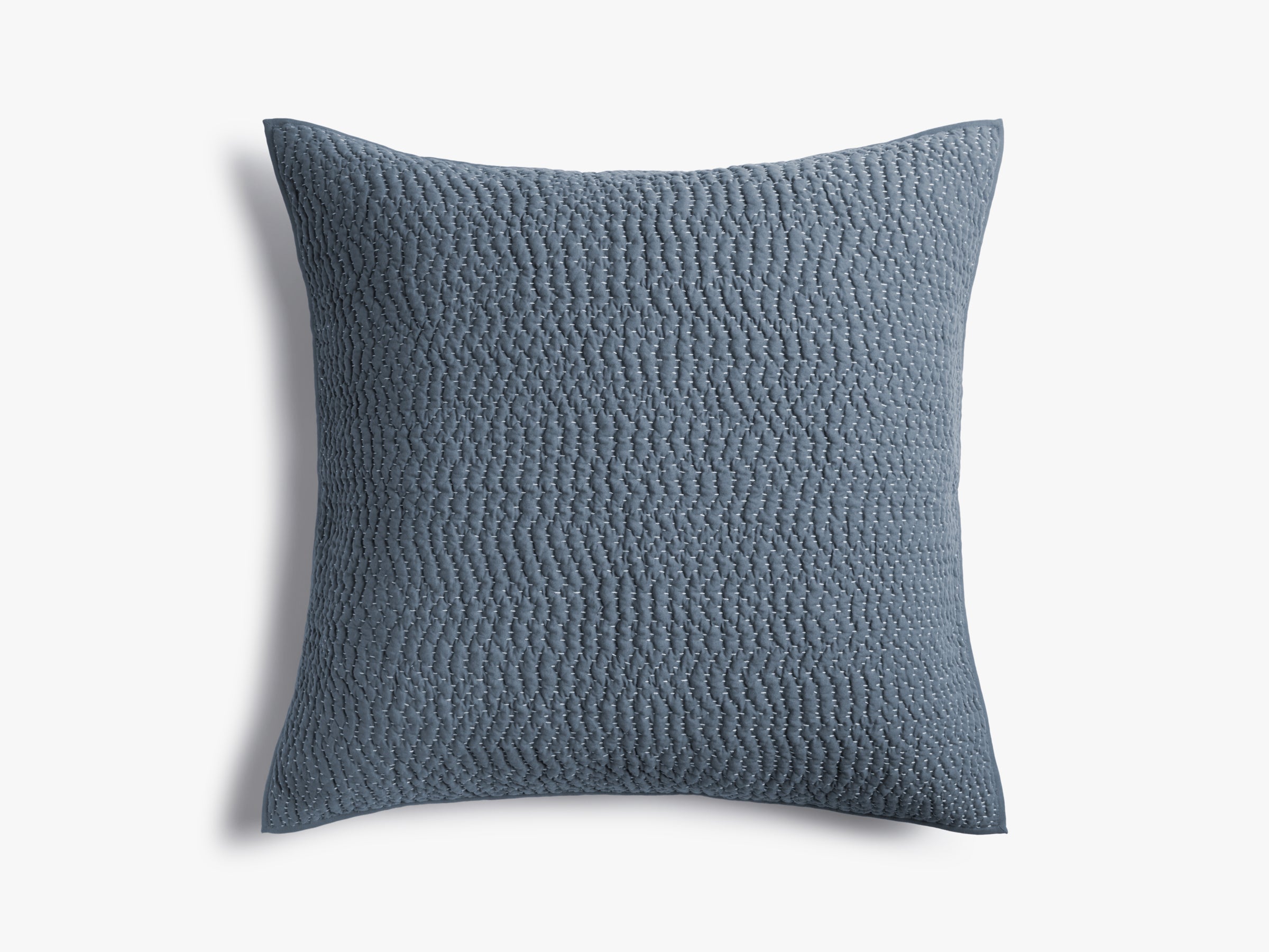 Hand Stitched Cotton Euro Sham Pillow Cover - 26x26 Inches, Soft & Breathable (Dusk Blue) - Perfect for Bedroom Decor, Guest Room, and Luxury Hotel Styling