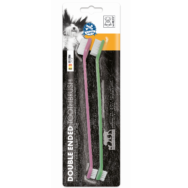 Dual-Ended Pet Toothbrush for Dogs & Cats - Soft & Hard Bristles for Effective Plaque Removal | Perfect for Daily Dental Care & Oral Hygiene at Home