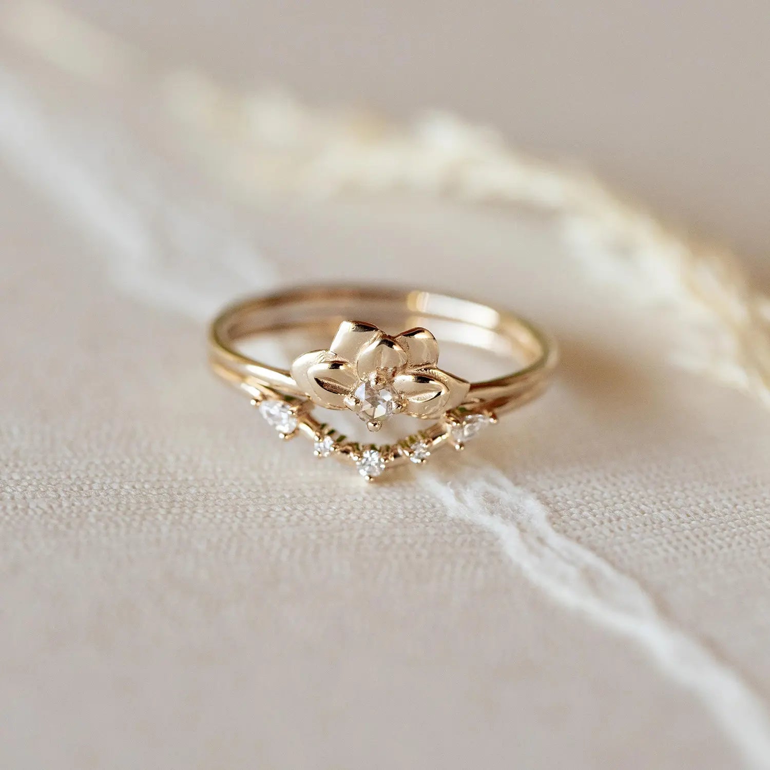 14K Yellow Gold Diamond Love Band Ring - Elegant White Diamonds for Women, Perfect for Anniversaries, Weddings & Special Occasions