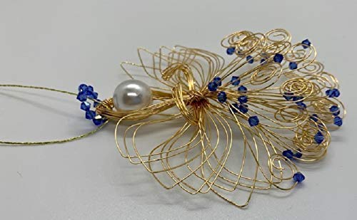 4.5 Inch Gold Birthstone Angel Ornament with Sapphire - Perfect for September Birthdays & Gifts