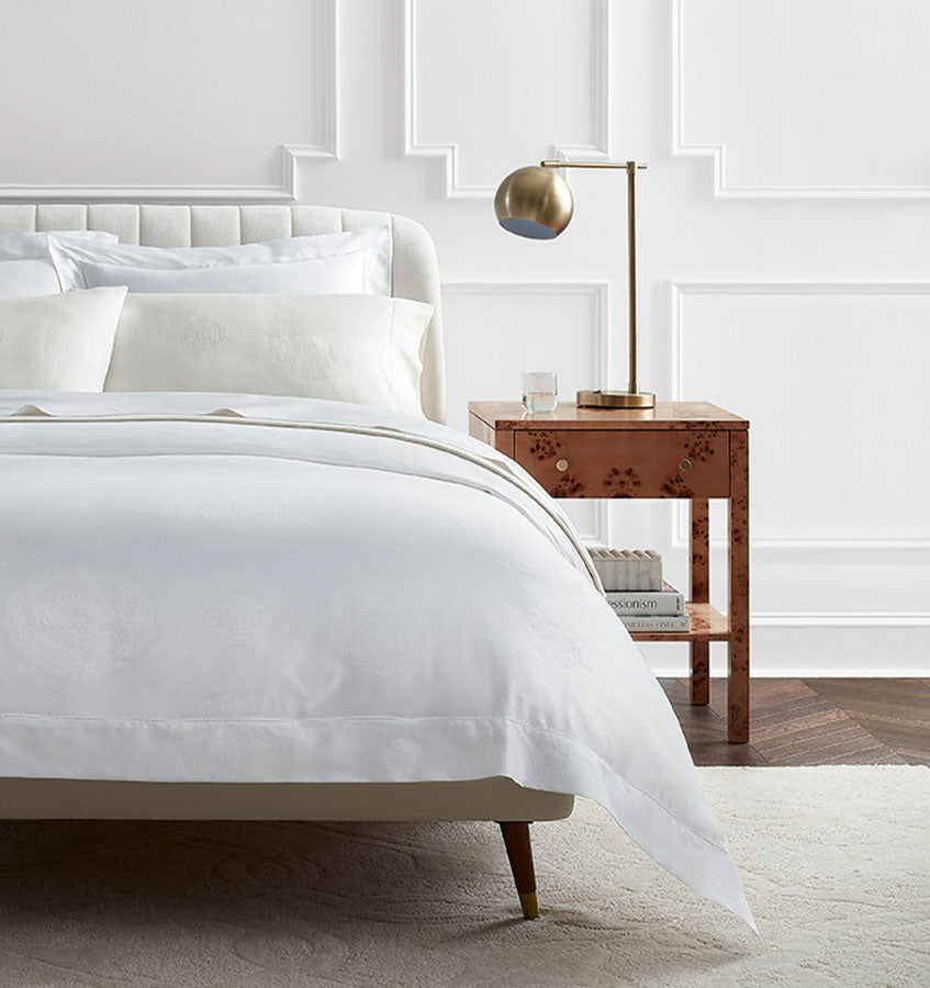 Luxury SFERRA Giza 45 Medallion Embroidered Pillowcases - 100% Egyptian Cotton Bedding Set for Queen/King Size - Elegant Home Decor & Gift Idea for Bedroom, Living Room, and Guest Room