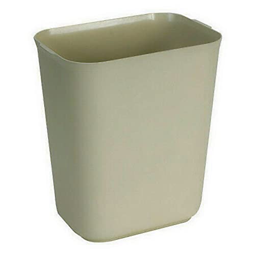 4Pgl6 7 Gallon Rectangular Trash Can with Lid - Beige Kitchen Waste Bin for Home, Office, or Restaurant Use