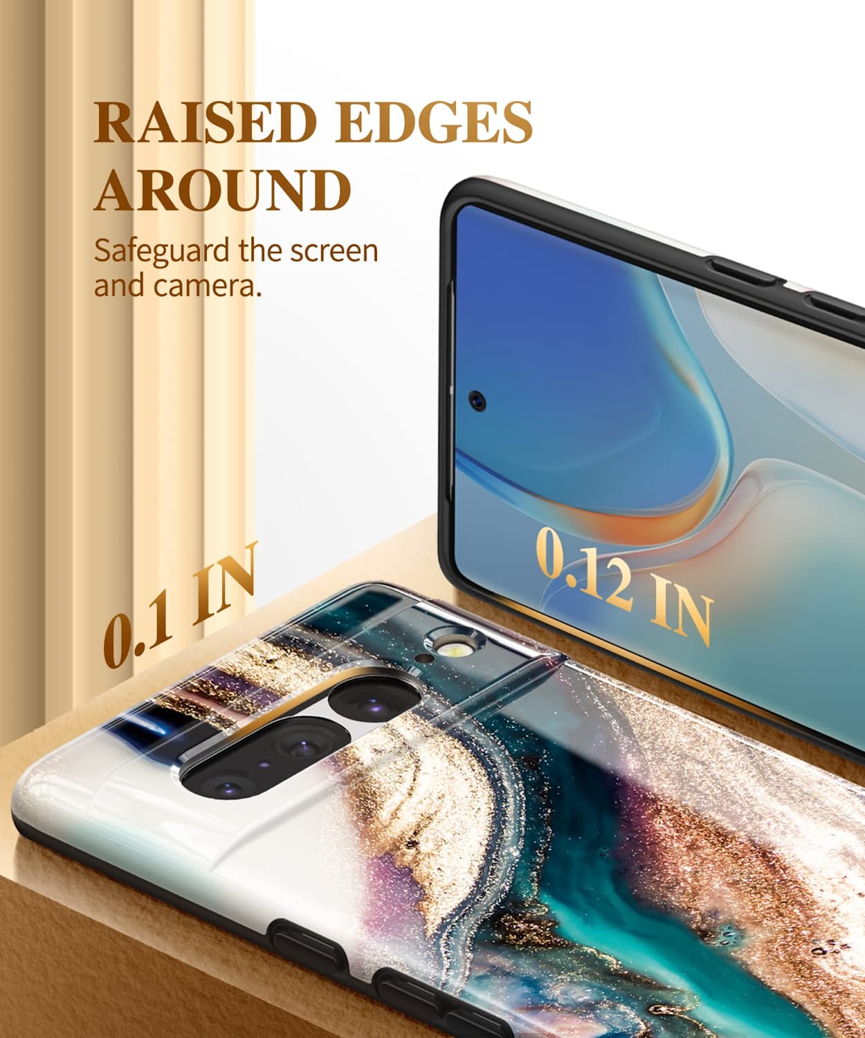 Google Pixel 7 Pro Case - Premium Marble Phone Cover for Women | Slim Protective Shockproof Design | Perfect for Work, Travel & Everyday Use