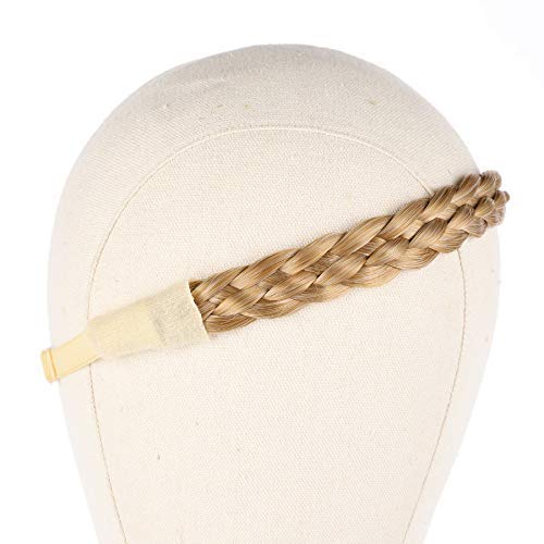 Vigour Synthetic Braided Hair Headband - Stretch Elastic Plaited Hair Hoop for Women & Girls - Mix Blonde Color Hair Accessories | Perfect for Parties, Weddings & Everyday Fashion