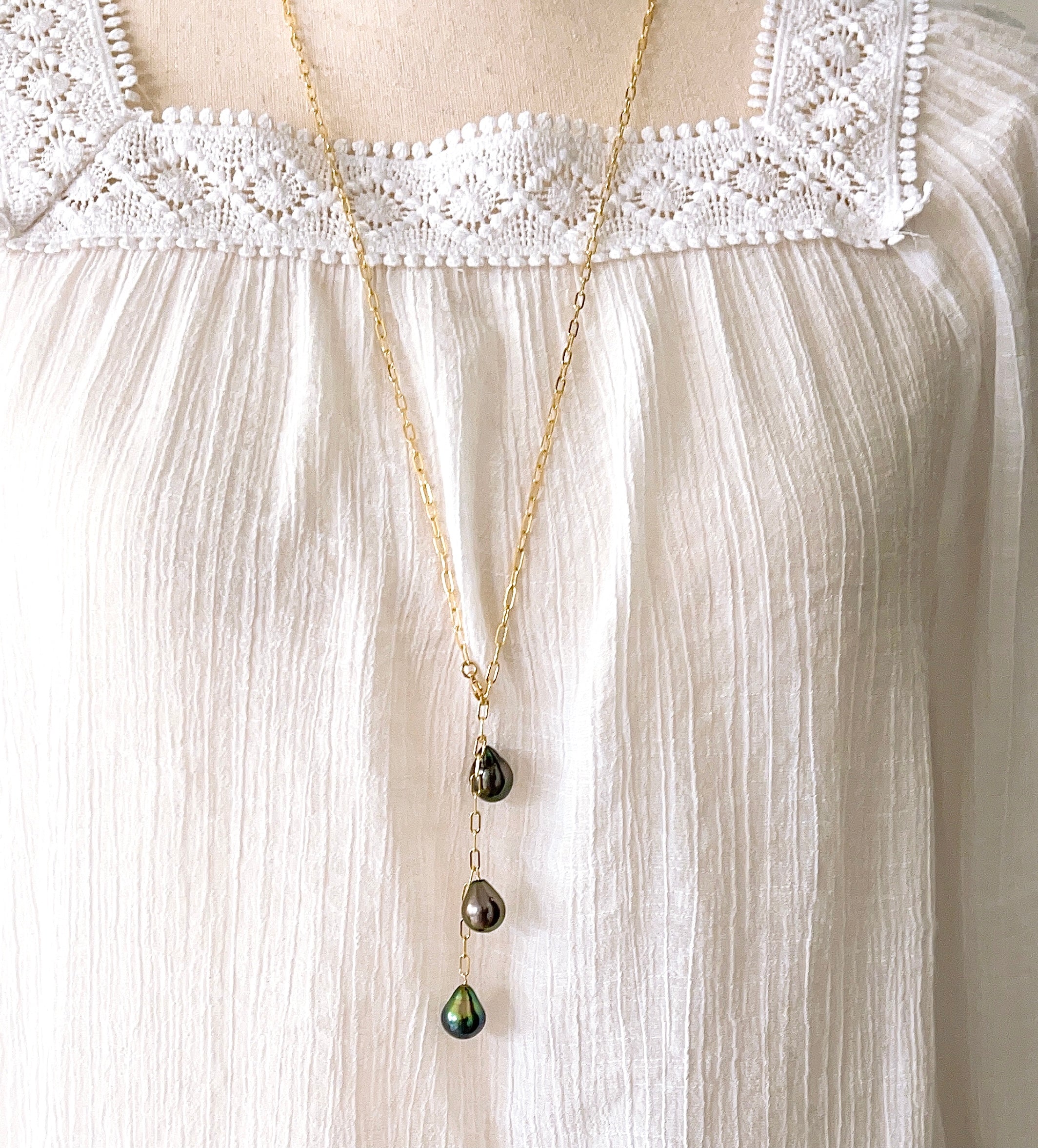 YOZA Tahitian Pearl Necklace (N416) - Elegant Jewelry for Women, Perfect for Weddings, Parties & Special Occasions