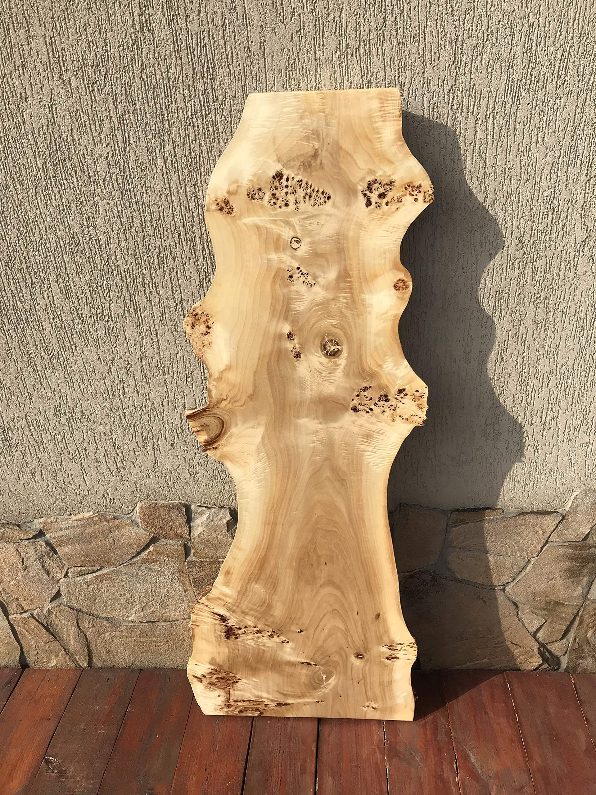 Handcrafted Poplar Burl Live Edge Table Top - Natural Wood Slab for Dining Room, Kitchen Island, or Rustic Home Decor