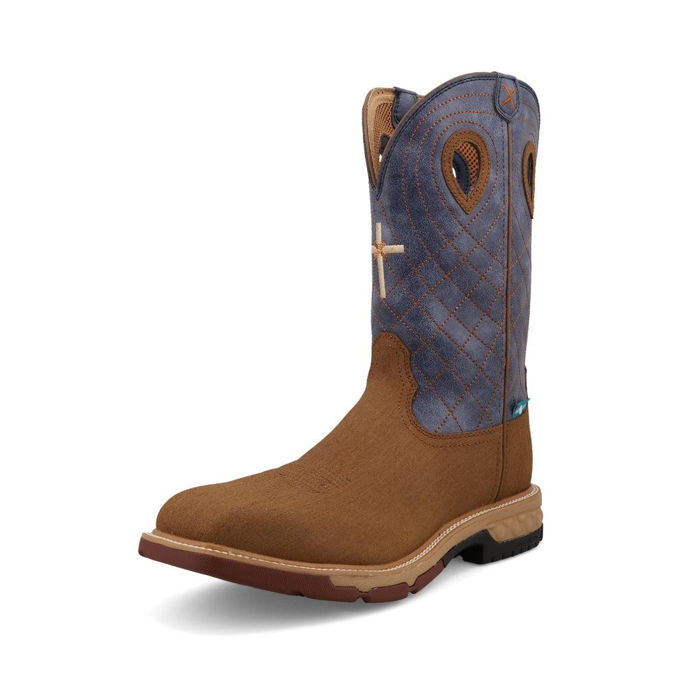 Men's 12 Inch Western Work Boots for Cowboy Ranchers - Durable Leather Steel Toe Boots for Construction & Outdoor Work