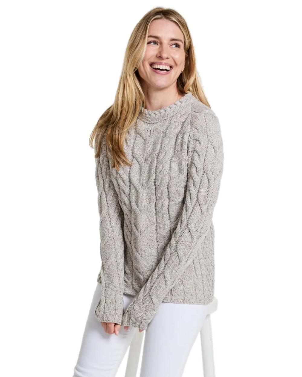 Aran Women's Listowel Cable Knit Sweater - Cozy Irish Wool Pullover for Fall & Winter Fashion | Perfect for Casual Outings & Holiday Gatherings