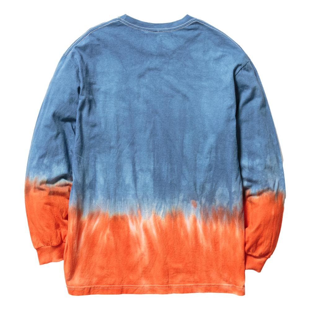 Flagstuff Tie Dye Long Sleeve T-Shirt - Blue & Orange | Hippie Style, Festival Wear, Casual Outfit