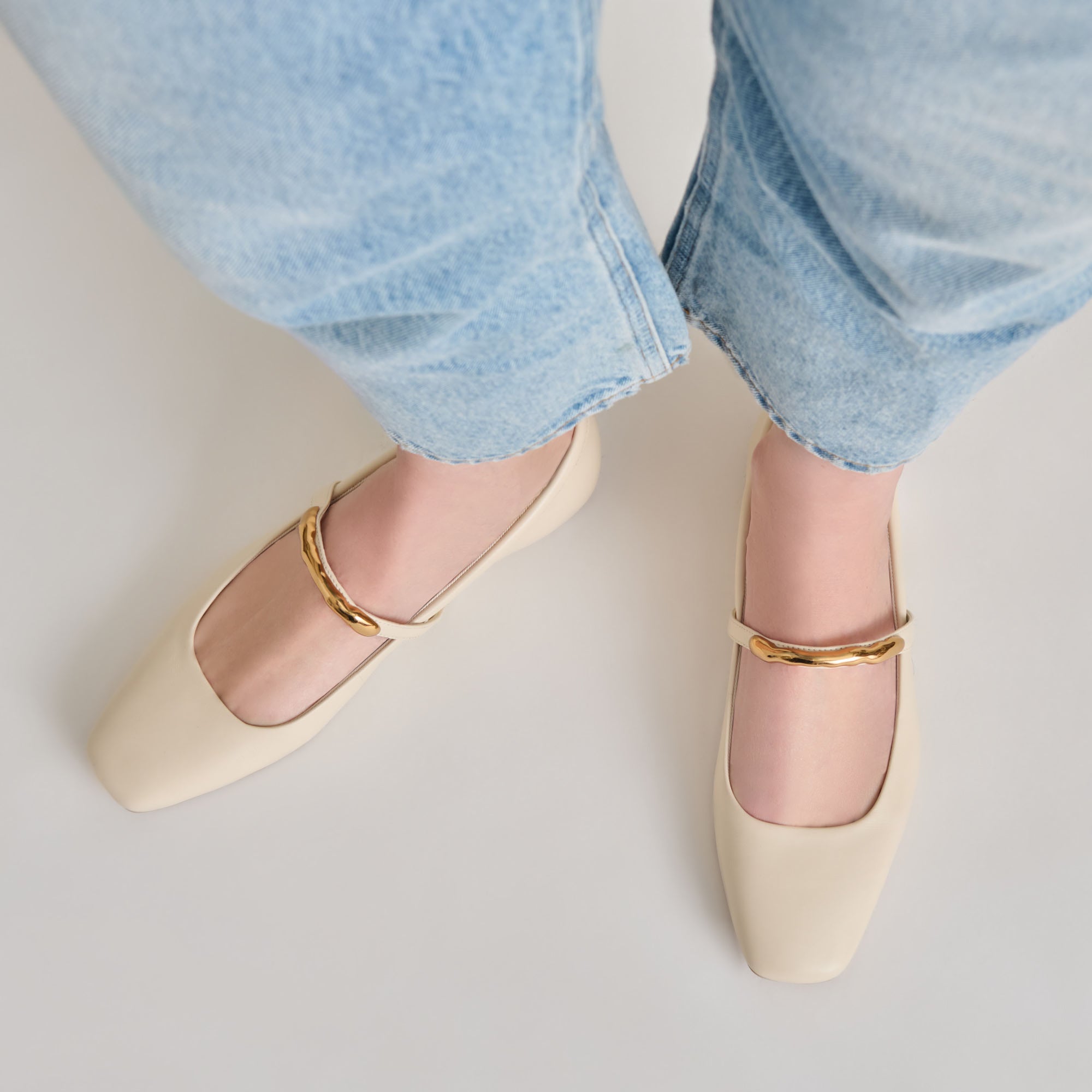 RADYA Women's Ballet Flats - Genuine Leather in Creme | Comfortable & Stylish for Work, Casual Wear & Travel
