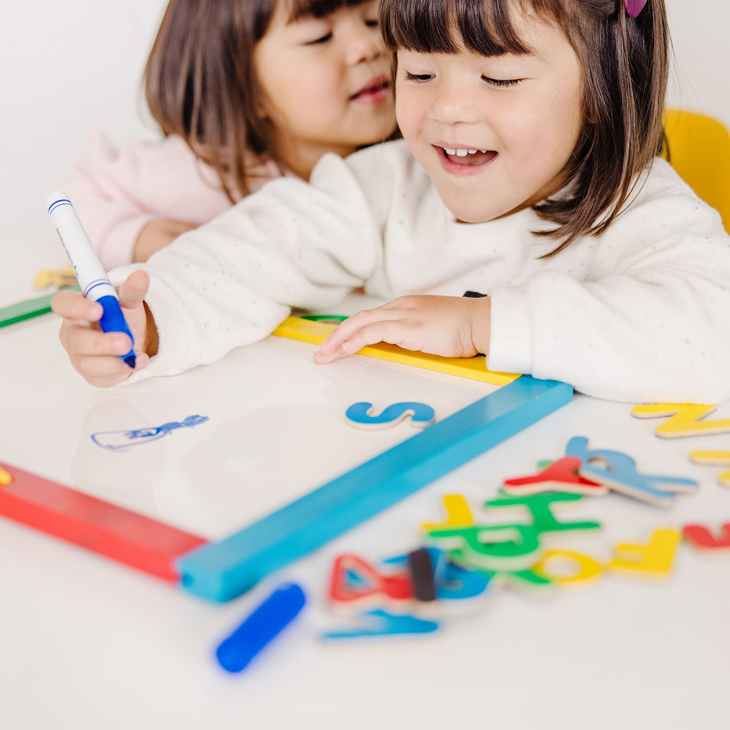 Melissa & Doug Magnetic Chalkboard & Dry-Erase Board Set - 36 Alphabet & Number Magnets, Chalk, Eraser & Marker - Educational Learning Toy for Kids - Perfect for Homeschool, Classroom & Playroom Activities