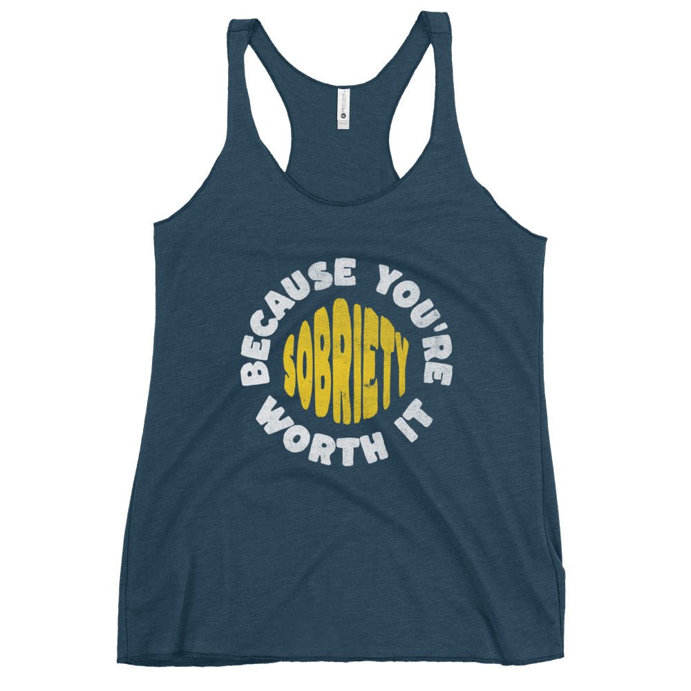 Empowering Sobriety Racerback Tank Top - Motivational Fitness & Workout Apparel for Women - Perfect for Yoga, Running & Gym