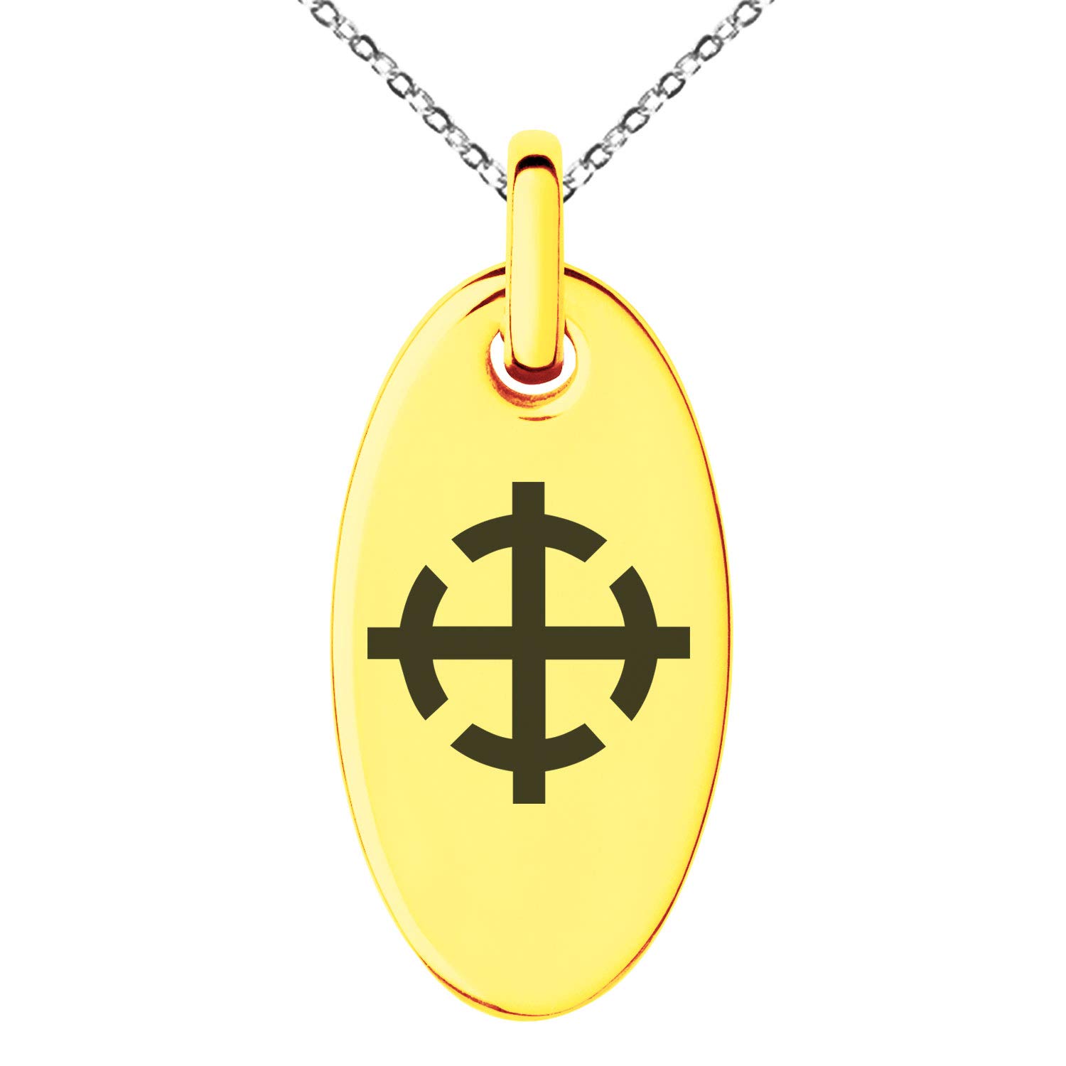 Stainless Steel Assassin Emblem Small Oval Charm Pendant Necklace for Men & Women - Perfect for Cosplay, Gaming Conventions, and Everyday Gothic Fashion Accessory