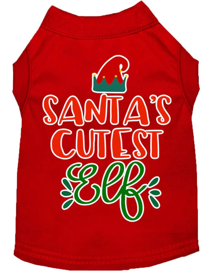 Santa's Cutest Elf Dog Shirt - Festive Christmas Pet Costume for Small & Medium Dogs - Perfect for Holiday Photos & Parties