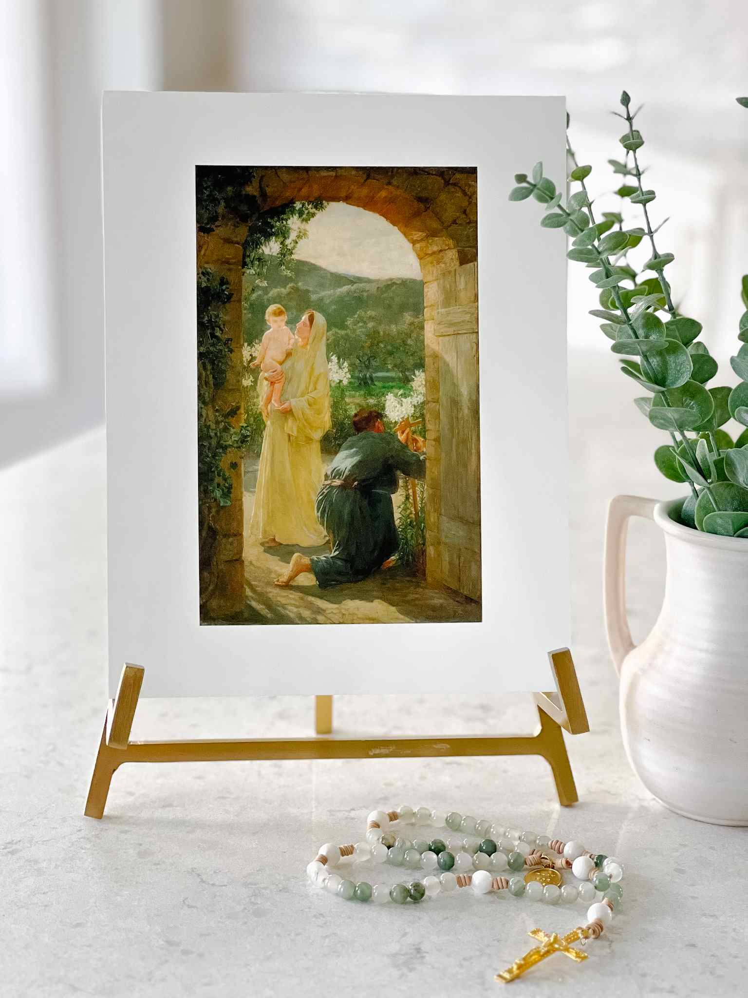Holy Family at Home Print - Religious Wall Art for Living Room, Bedroom & Church Decor - Perfect for Christian Home Decor & Gifts