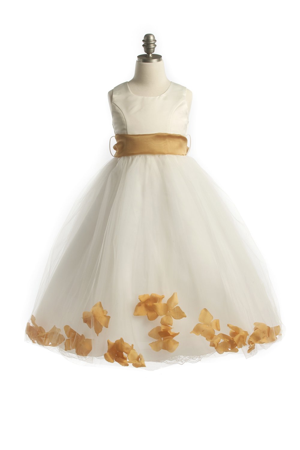 iGirlDress Taupe Petal Flower Girl Dress for Infant, Toddler & Kids - Perfect for Weddings, Baptisms & Special Occasions