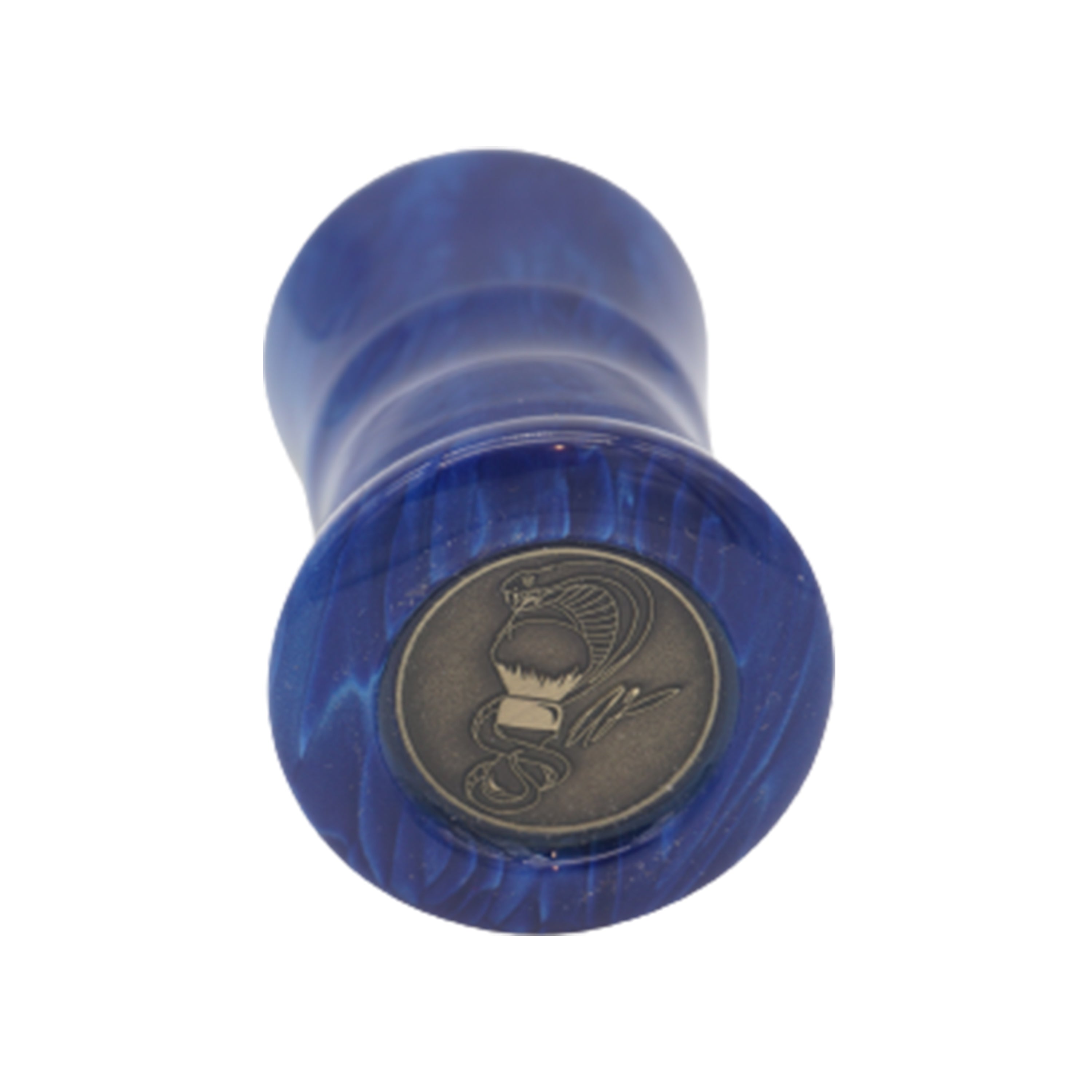 Premium Handcrafted Deep Blue Snakeskin Shaving Brush Handle - Fits 24mm & 26mm Knots - Perfect for Wet Shaving & Grooming Gifts for Men
