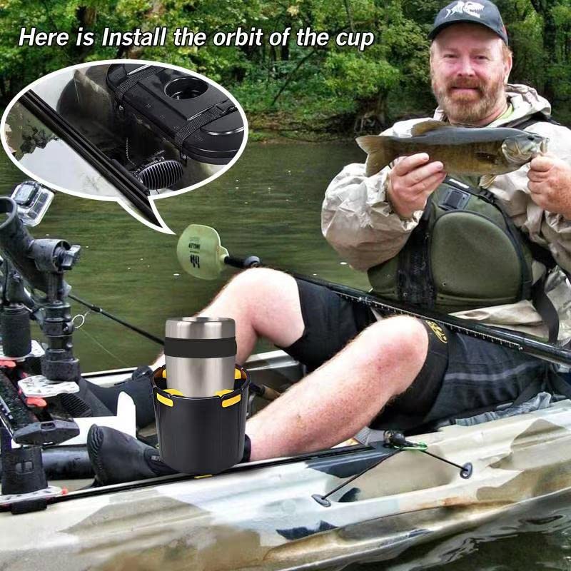 **Multi-Functional Kayak Cup Holder & Accessory Organizer – Drink, Bottle, Phone & Fishing Gear Storage – Kayak Track Mount Installation – Perfect for Fishing, Camping & Water Sports**
