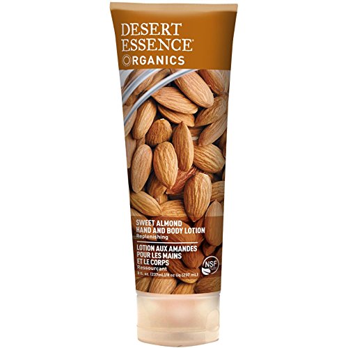 Desert Essence Almond Hand and Body Lotion - 8 oz | Organic Moisturizer for Dry Skin | Perfect for Daily Hydration & Spa Nights