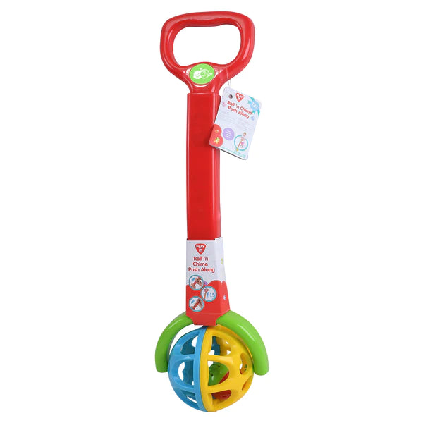 PLAYGO TOYS ENT. LTD. Roll N Chime Push Along Baby Toy - Musical Walking Toy for Toddlers 1-3 Years - Developmental Push Walker with Lights & Sounds - Perfect for Early Learning & Indoor Playtime