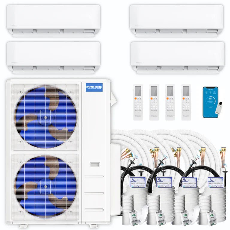 MRCOOL DIY 4th Gen 48000 BTU 21 SEER 4-Zone Ductless Mini Split AC Heat Pump System (9K+9K+9K+18K) - Perfect for Whole Home Cooling & Heating, Energy Efficient Climate Control for Living Rooms, Bedrooms & Basements