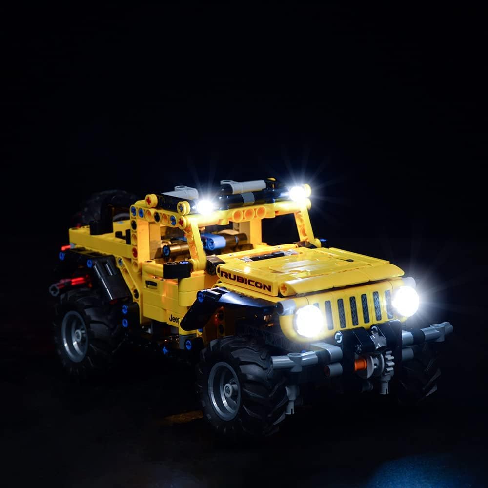 Kyglaring LED Light Kit for Technic Jeep Wrangler Lego 42122 Building Blocks Model - Classic Version (Not Included Model) - Perfect for DIY Lego Car Lighting Projects and Nighttime Displays