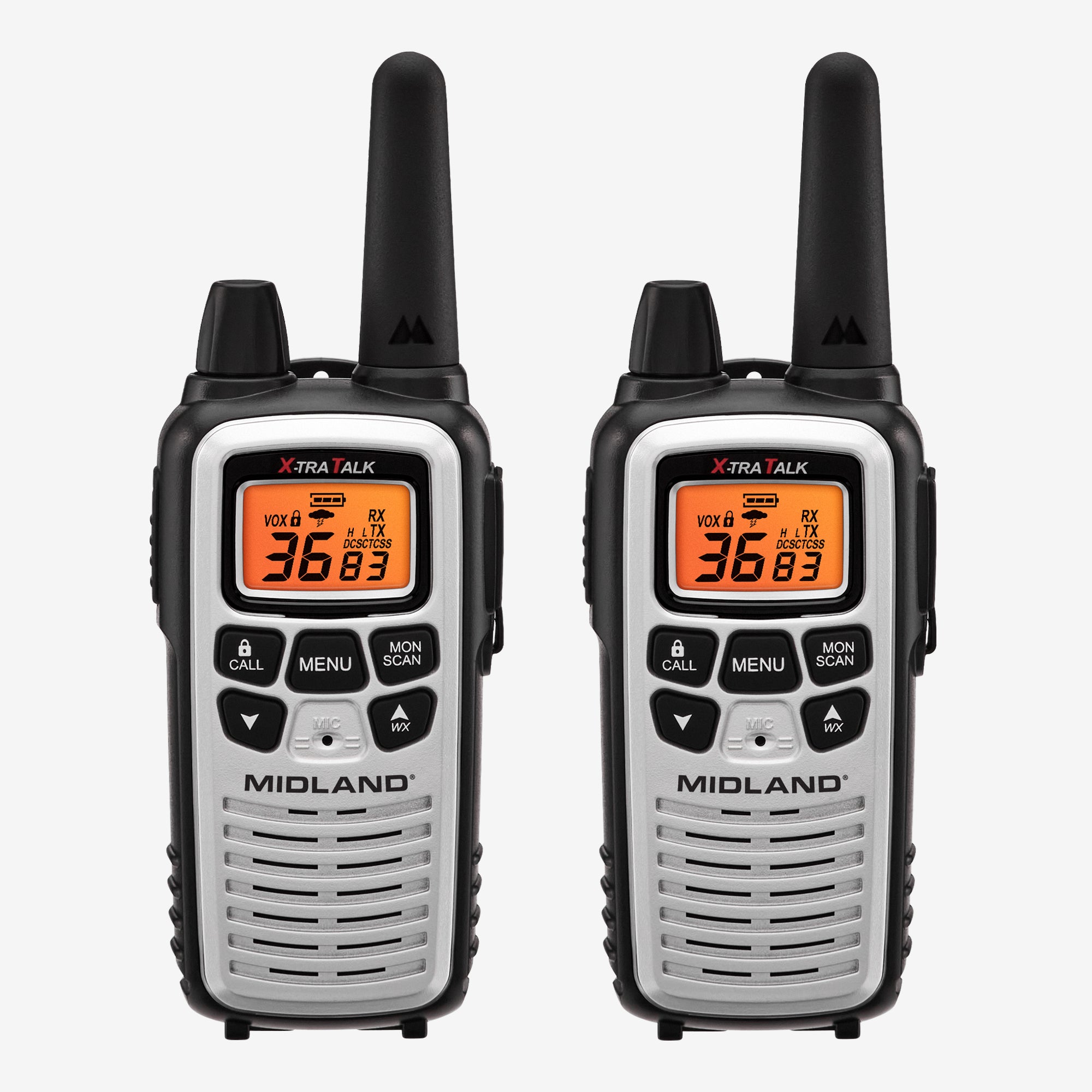 LXT600 FRS Walkie Talkies 2 Pack - Long Range Two Way Radios with Clear Sound, Silver (LXT600VP4) for Outdoor Adventures, Camping, Hiking and Emergency Communication