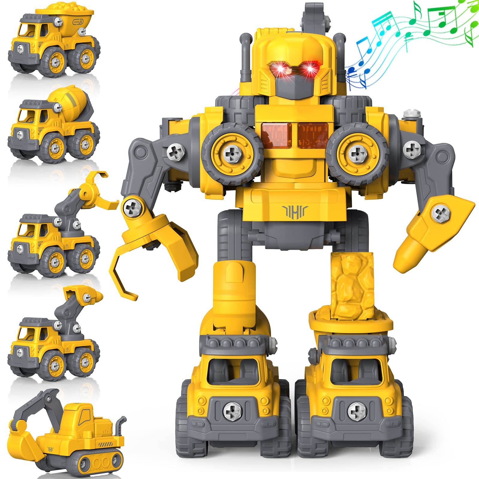5-in-1 STEM Robot Truck Toy for Boys 4-7 | Transformable Construction Toy for Birthday & Christmas Gifts