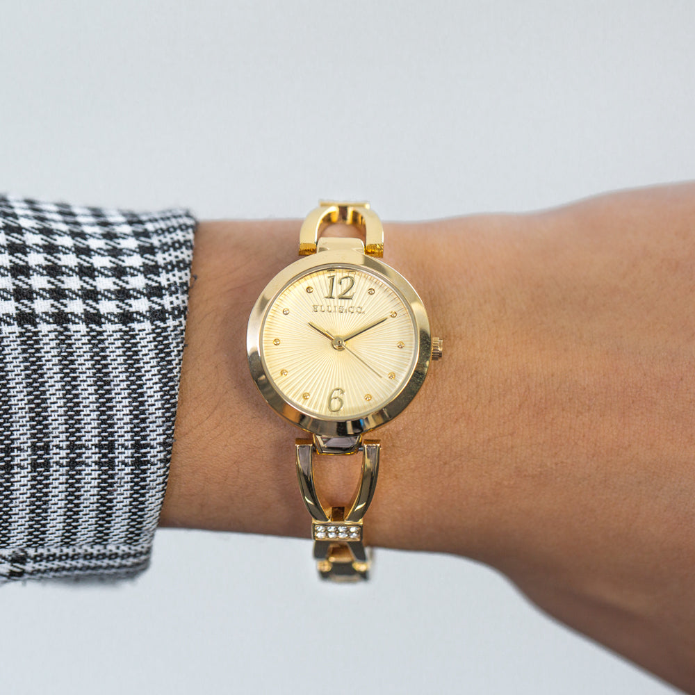 Ellis & Co 'Luna' Women's Fashion Watch - Elegant Rose Gold Stainless Steel Bracelet Watch with Crystal Accents | Perfect for Office, Party & Everyday Wear