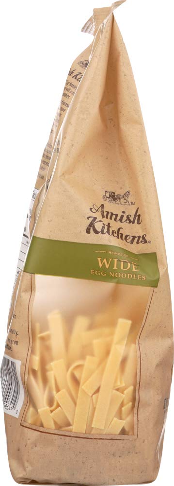 Amish Kitchen Wide Egg Noodles 12.0 OZ (Pack of 2) - Perfect for Soups, Casseroles & Homemade Pasta Dishes