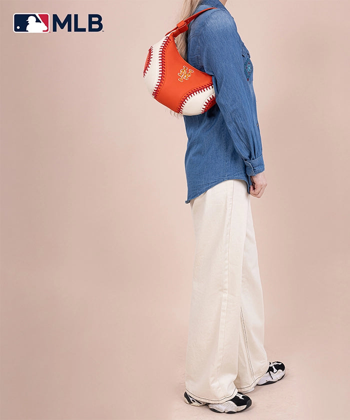 MLB New York Mets Hobo Bag for Women - Stylish Crossbody Shoulder Purse - Perfect for Baseball Games, Shopping & Daily Use