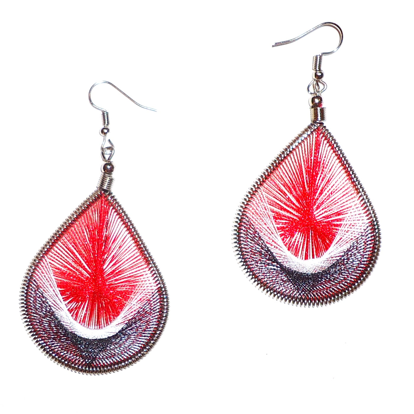 Elegant Large Burgundy Silk Thread Earrings for Women | Handmade Boho Dangle Earrings | Perfect for Weddings, Parties & Everyday Wear