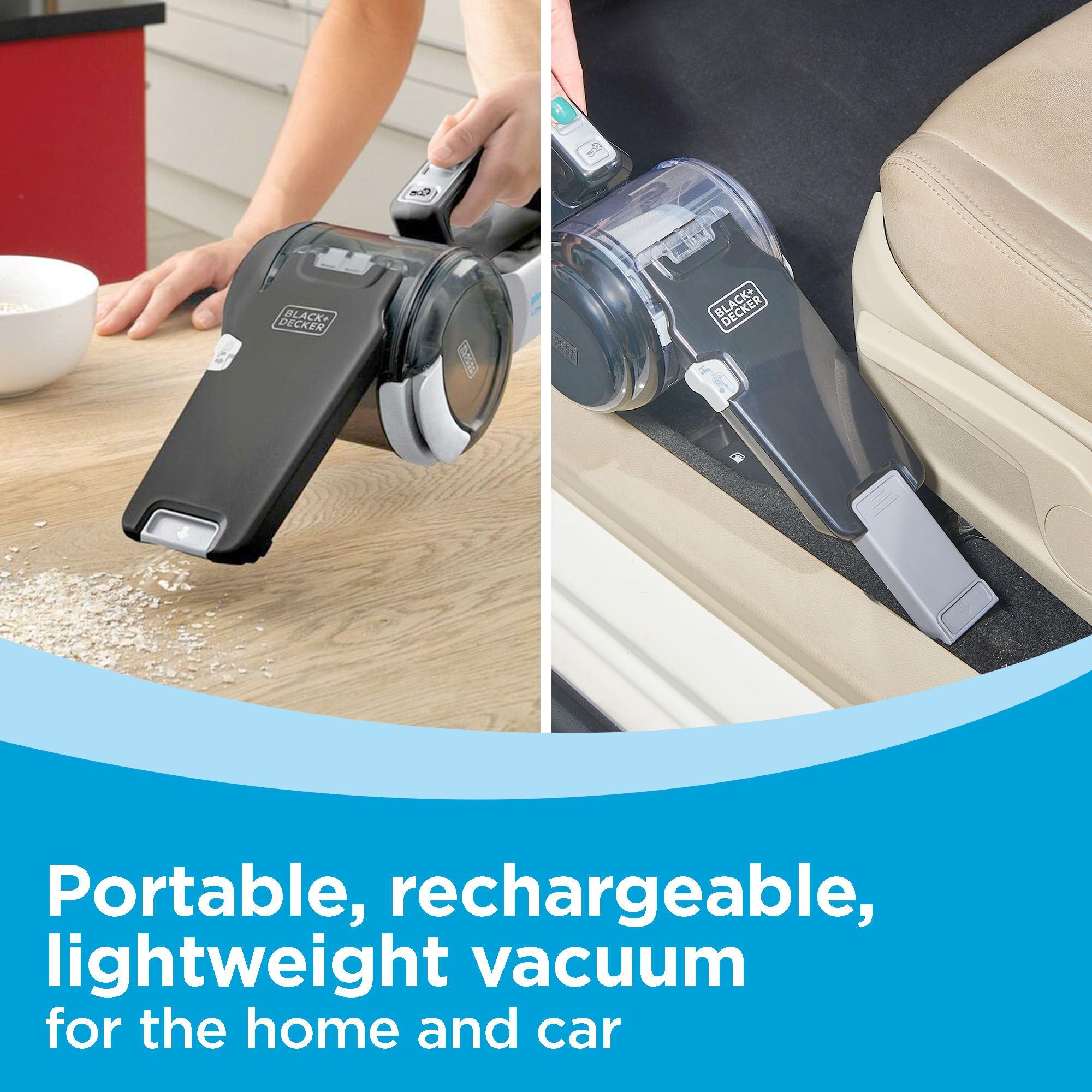 BLACK+DECKER Dustbuster PIVOT VAC Cordless Handheld Vacuum Cleaner - BDH2000PL with Crevice Tool & Pivot Nozzle for Home, Car, Pet Hair, Stairs & Tight Spaces | Lightweight & Powerful Cleaning
