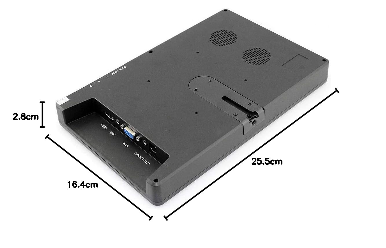 10.1 Inch ELECROW Mini Monitor - 1920x1080 Full HD IPS Screen with HDMI/VGA Inputs | Compatible with Raspberry Pi, CCTV, Gaming Consoles & Windows PC | Perfect for DIY Projects, Home Security & Portable Gaming