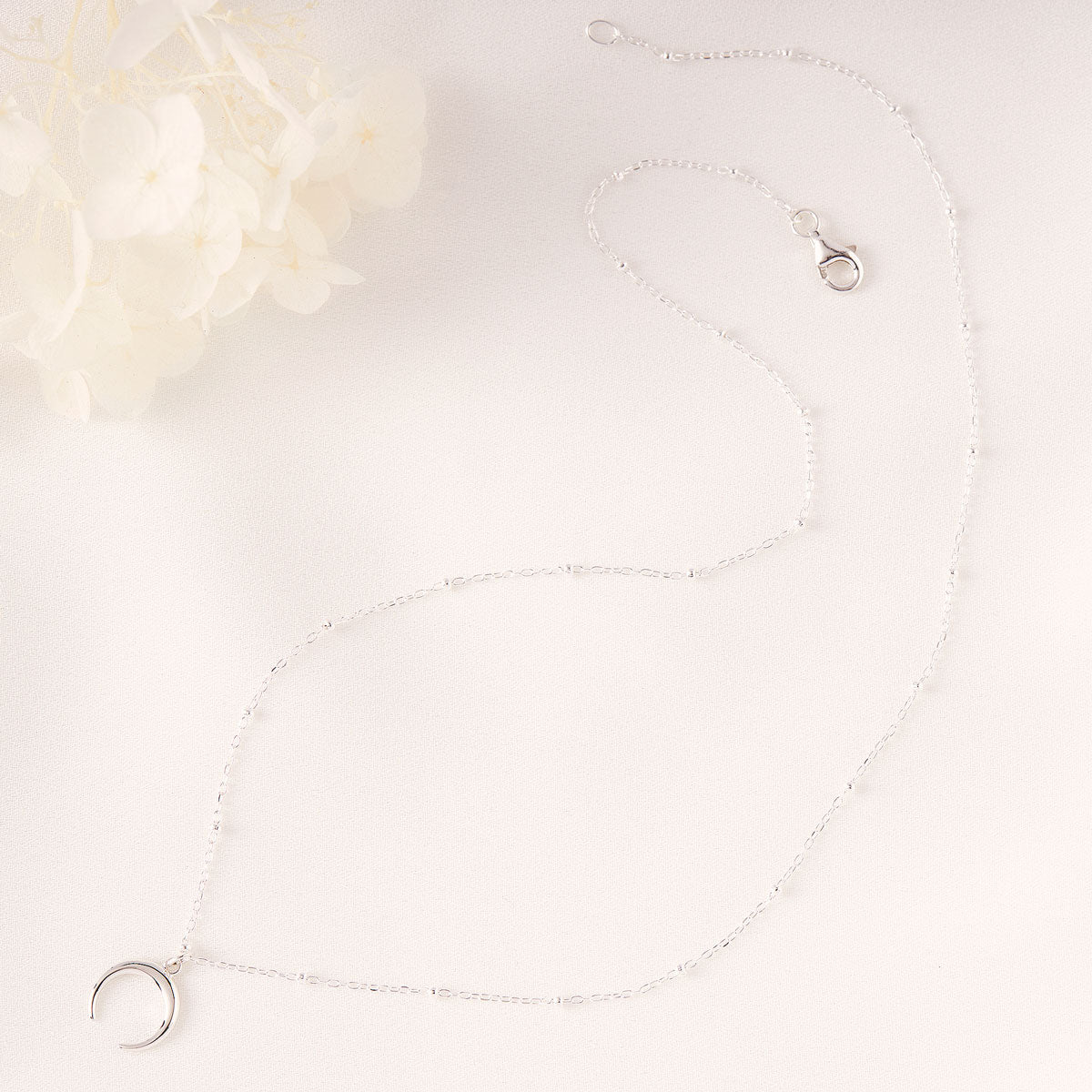 Elegant Petite Moon Illusion Necklace for Women - Dainty Crescent Moon Pendant Jewelry - Perfect for Date Nights, Weddings & Everyday Wear