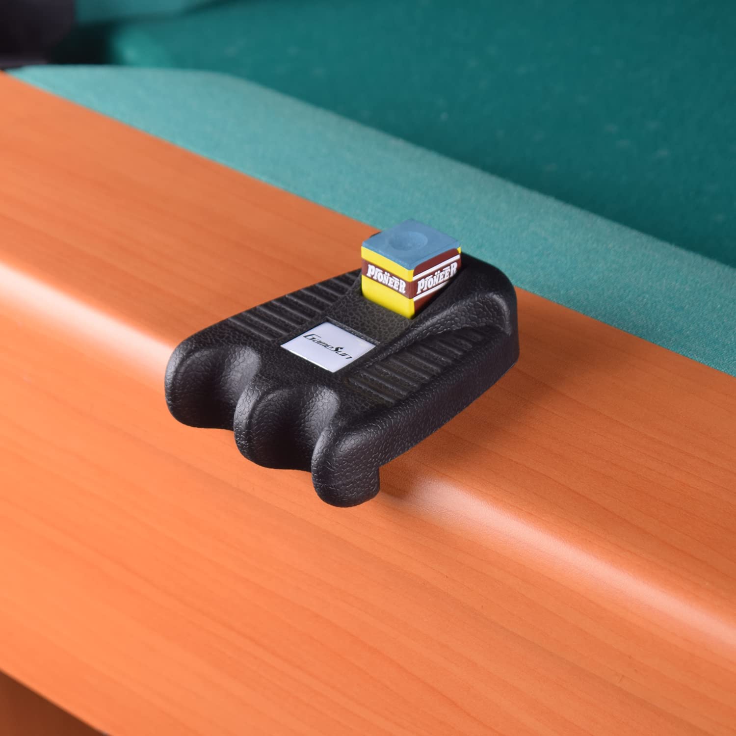 2 Holes Weighted Pool Cue Holder with 4 Chalk Pieces - Durable Billiard Stick Organizer for Home Game Rooms & Bars