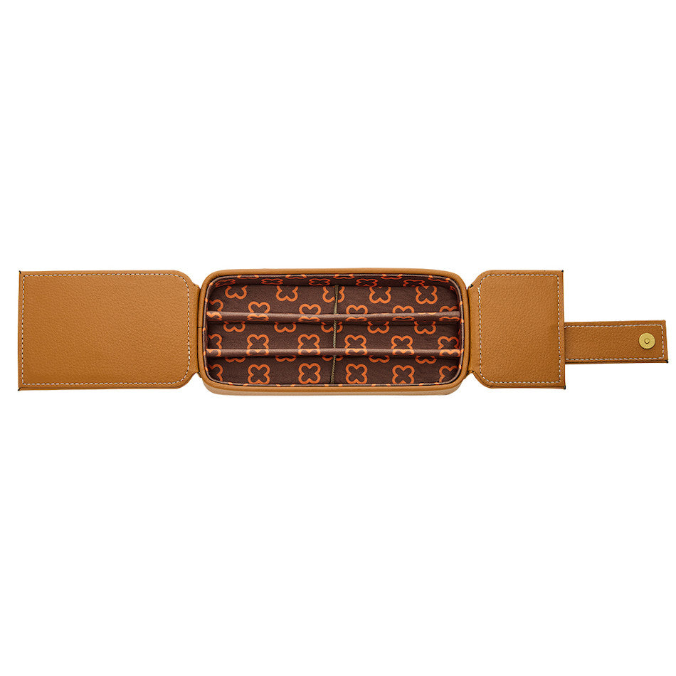 Esterbrook Nook Triple Pen Case - Genuine Leather British Tan - Perfect for Fountain Pens, Ballpoints & Gel Pens - Ideal for Office, School & Travel Organization