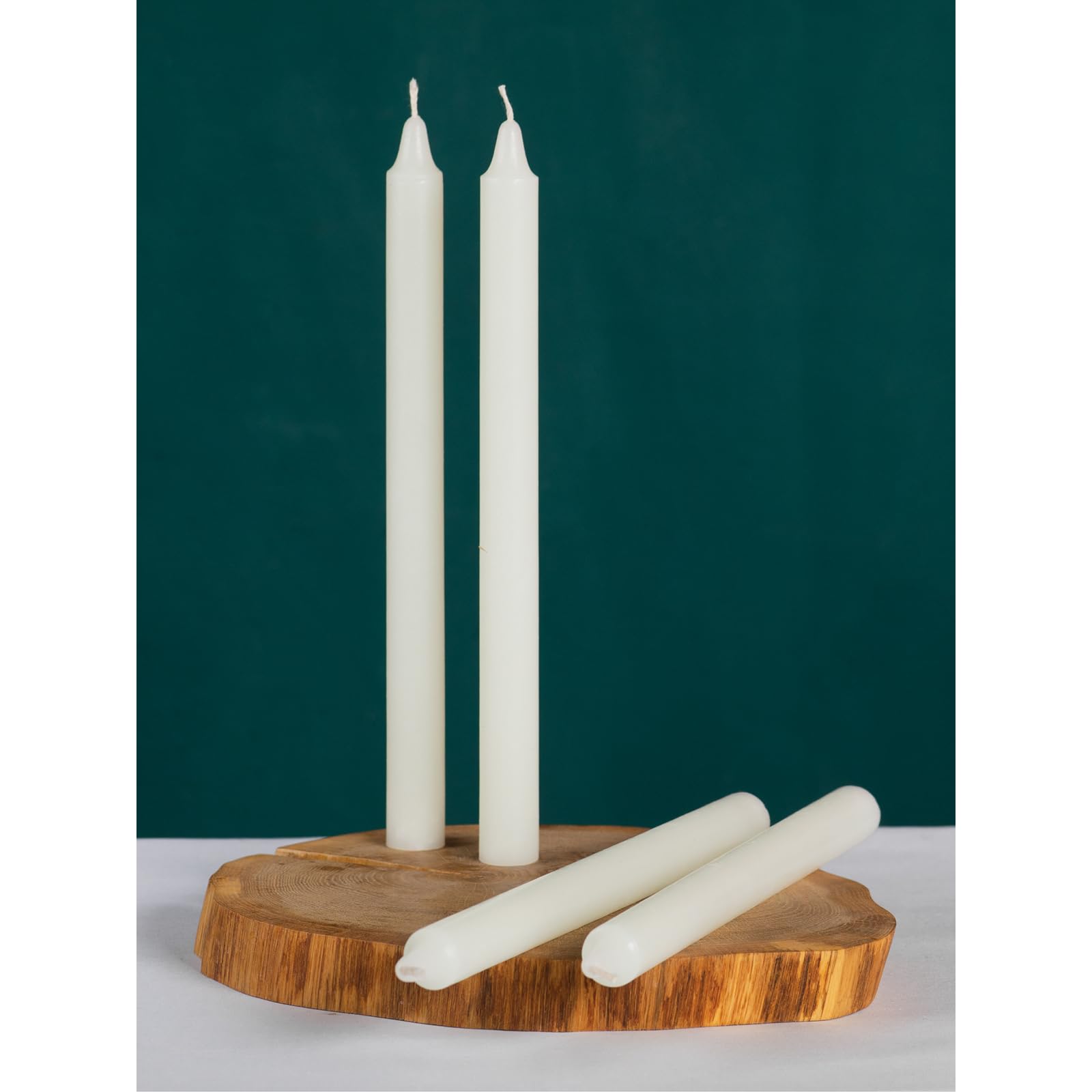 Premium Ivory Taper Candles 12 Inch (Pack of 4) - Unscented Dripless Dinner Candles for Romantic Dining, Wedding Centerpieces & Holiday Decor - Slow Burning Smokeless Long Candlesticks for Tables & Home Decor