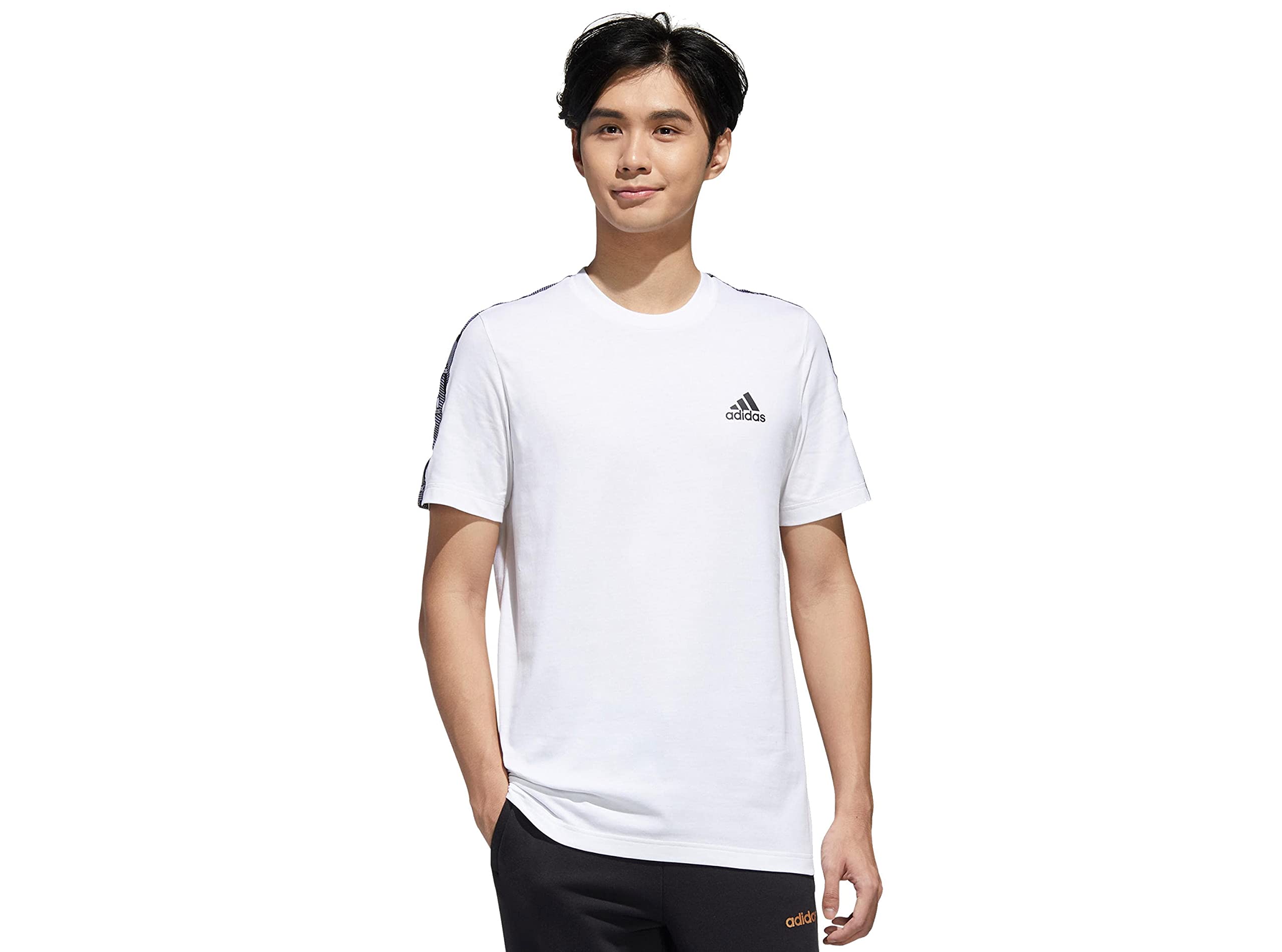 Adidas Men's Essentials Tape Tee - Comfortable Cotton Short Sleeve T-Shirt for Casual Wear, Gym & Everyday Outfits
