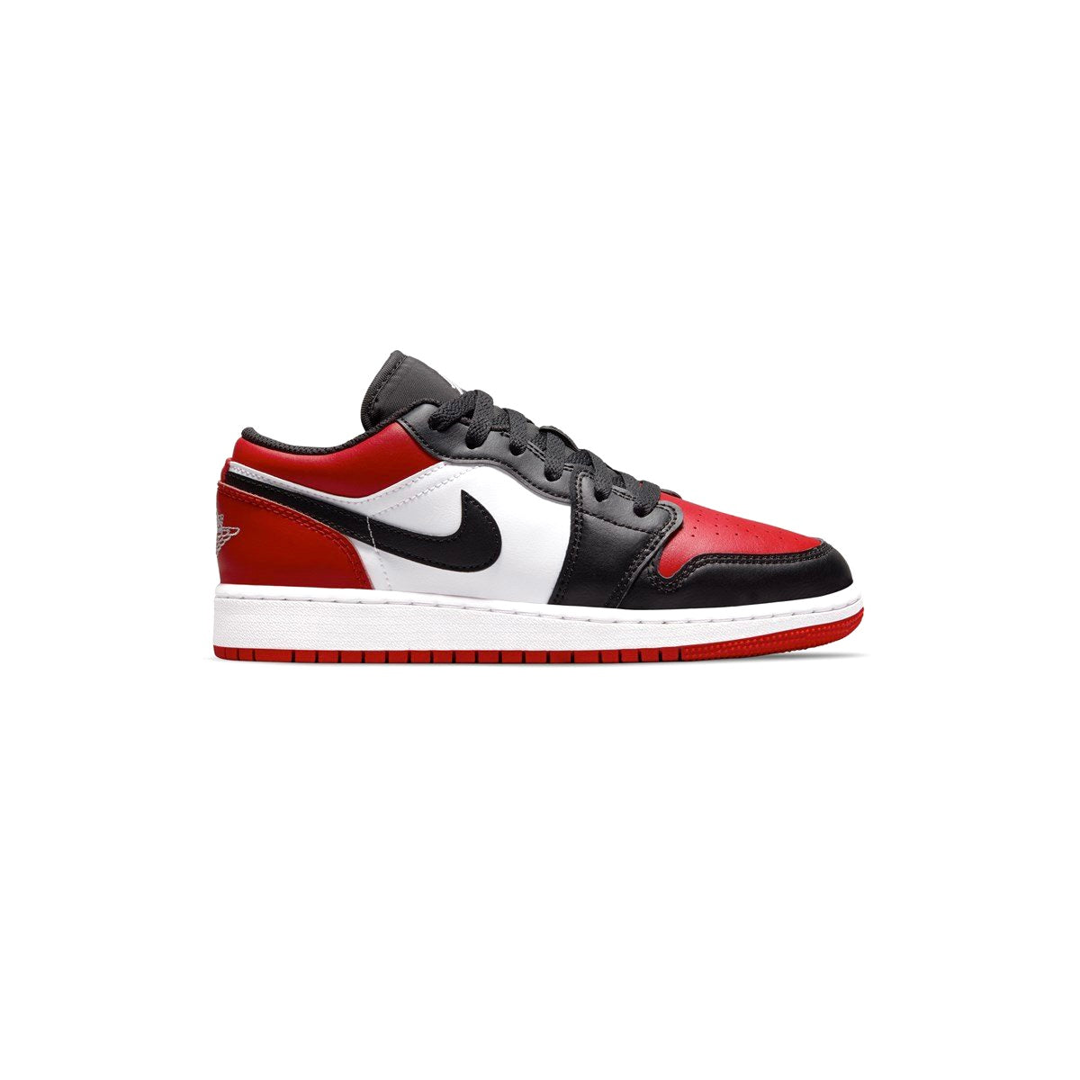 Air Jordan 1 Low GS Bred Toe Sneakers - Gym Red, White & Black Basketball Shoes for Girls - Perfect for School, Sports & Casual Wear
