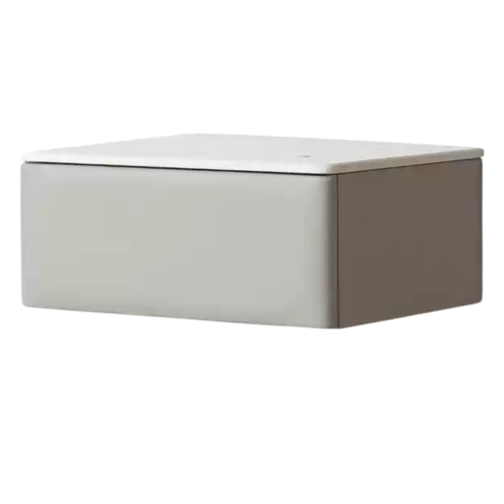 Organic Leather Floating Nightstand - Wall Mounted Cream Rock Board Shelf for Bedroom, Living Room & Office - Modern Minimalist Storage Solution