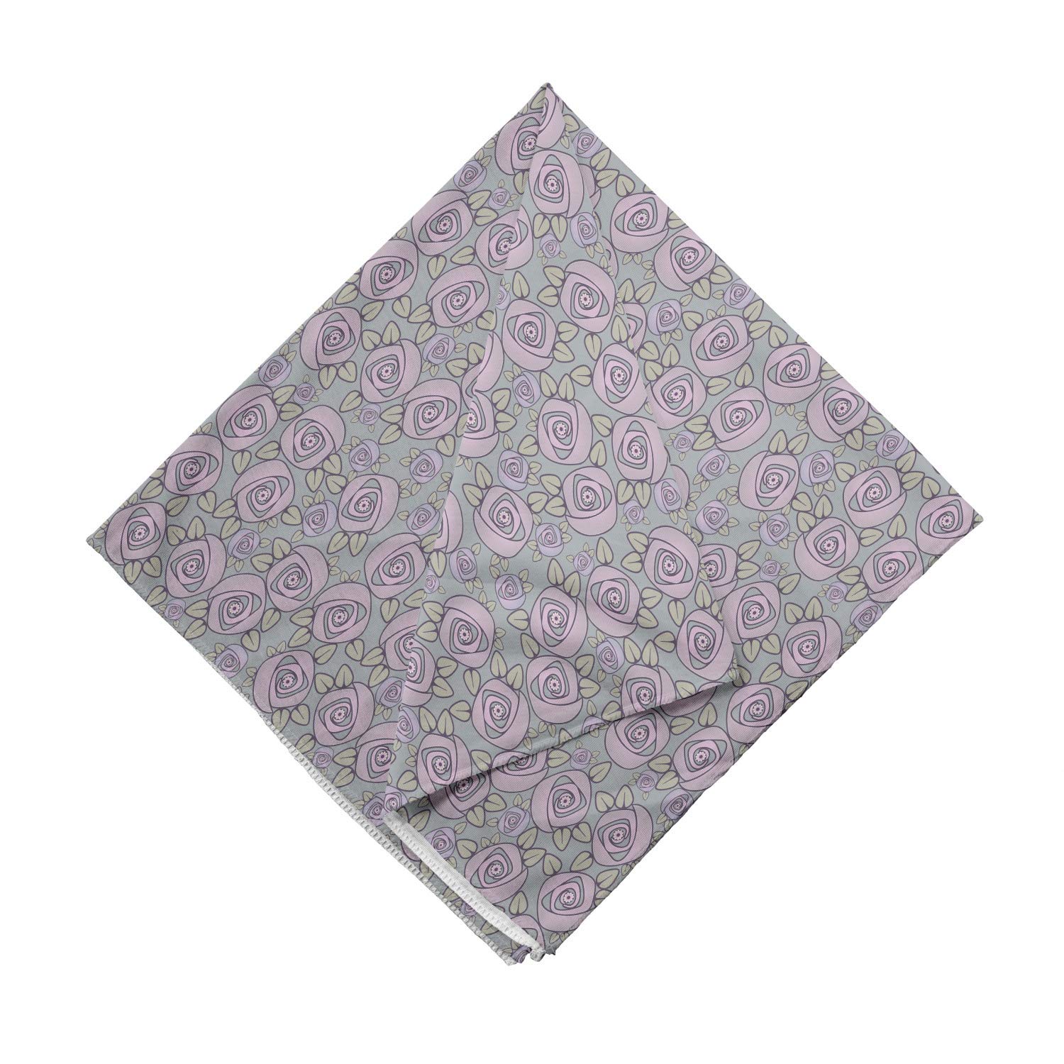 Ambesonne Rose Bandana - Romantic Spiraling Silhouettes Unisex Head Scarf & Neck Tie for Women & Men - Perfect for Outdoor Activities, Music Festivals & Fashion Accessories