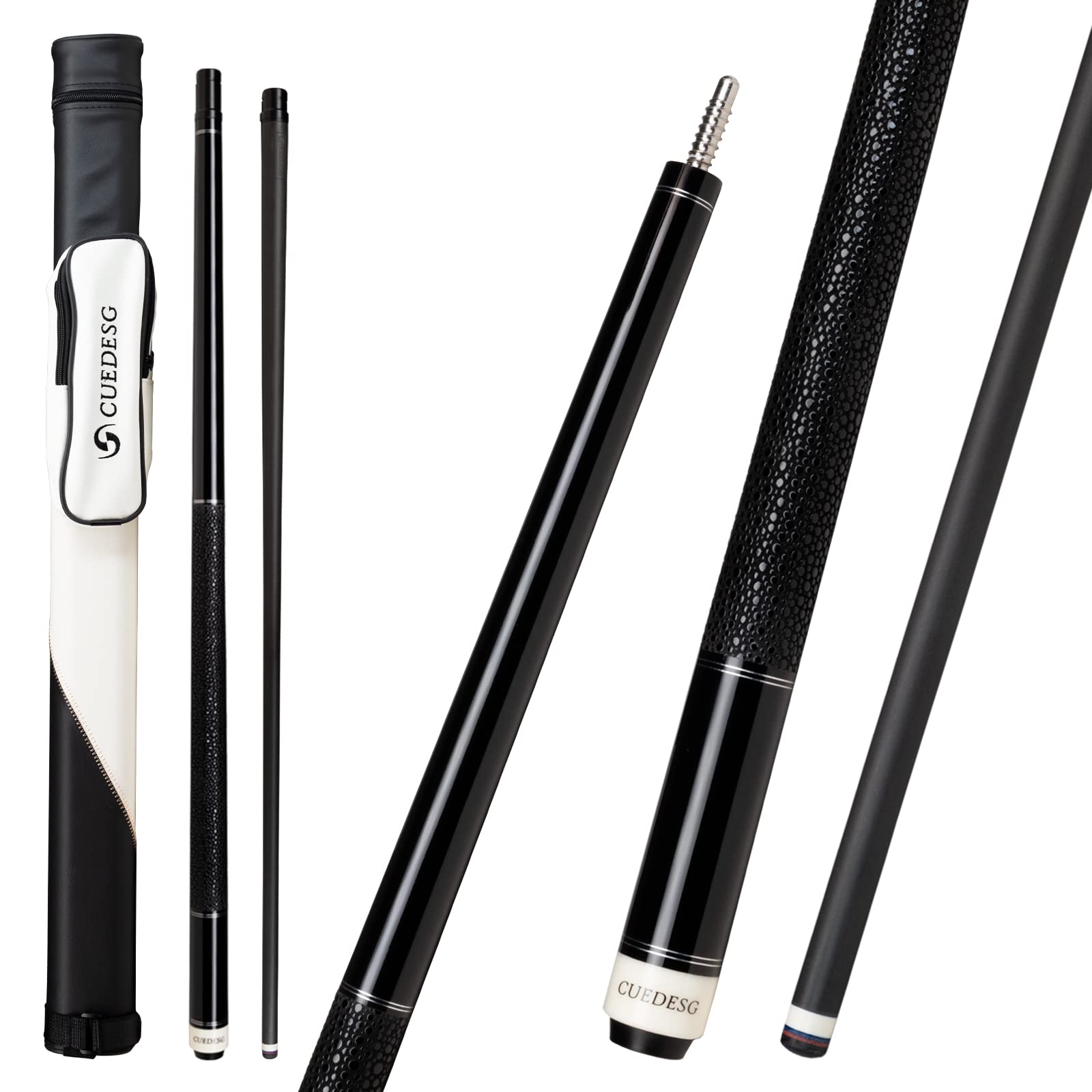 Premium Carbon Fiber Pool Cue Stick - 10.5mm/11.8mm/12.5mm Low Deflection Shaft - Professional Billiard Cue with Protective Case - Perfect for Tournament Play & Home Pool Tables