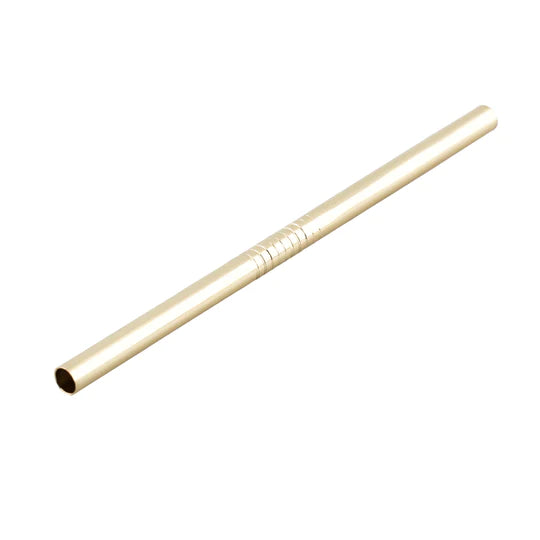 Premium 13cm Straight Gold Stainless Steel Drinking Straws - Reusable, Eco-Friendly for Smoothies, Cocktails, and Iced Coffee at Home or Cafes