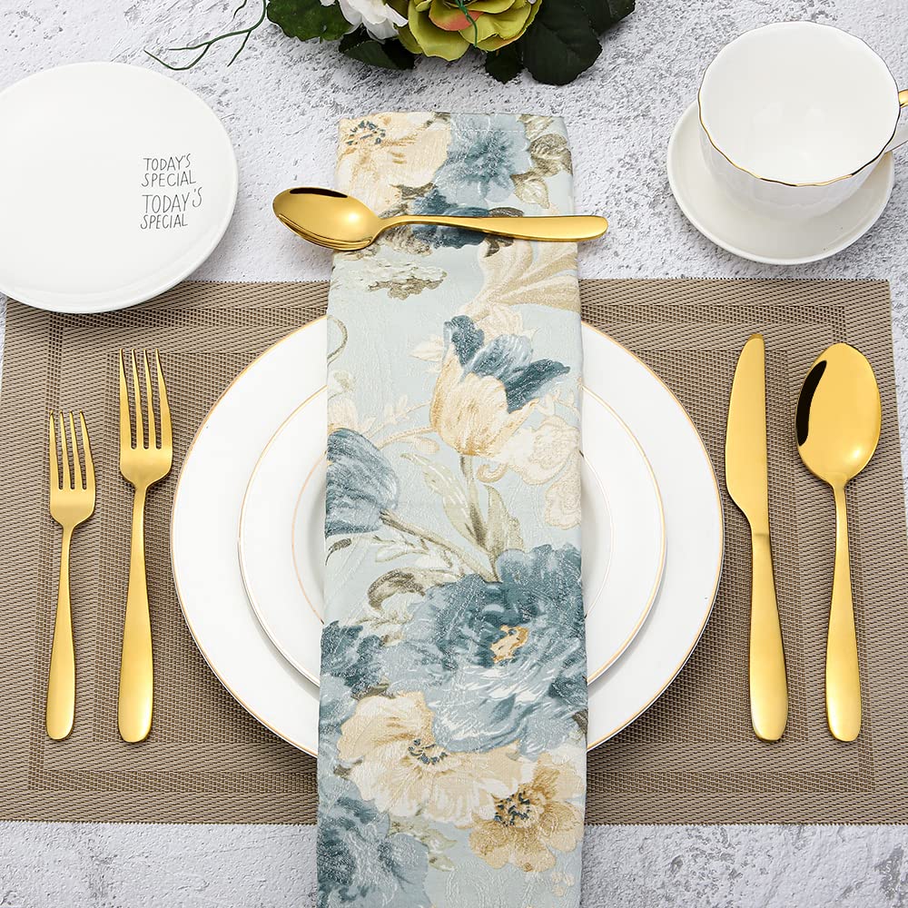 60-Piece Gold Silverware Set, CXJY Premium Stainless Steel Flatware Set Service for 12 - Titanium Gold Plated Cutlery Set with Spoons, Forks & Knives - Mirror Polished, Dishwasher Safe - Perfect for Weddings, Dinner Parties & Luxury Dining