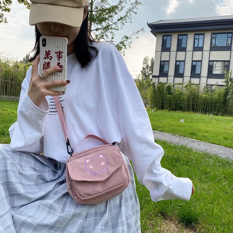 GGOOB Kawaii Crossbody Bag with Wallet - Stylish Corduroy Purse for Women | Perfect for Everyday Use, Travel & Shopping